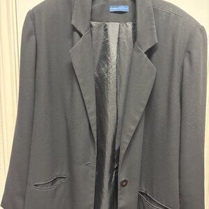 Karen Scott Blazer Coat Women's Plus Size 24W Black Lined‎ with Pockets